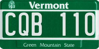 VT license plate CQB110
