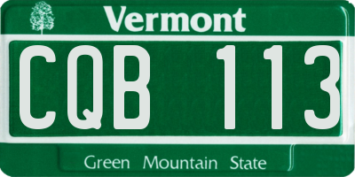 VT license plate CQB113