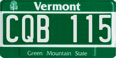 VT license plate CQB115