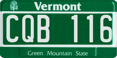VT license plate CQB116