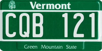 VT license plate CQB121