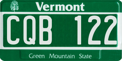 VT license plate CQB122