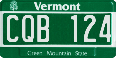 VT license plate CQB124
