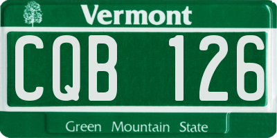 VT license plate CQB126