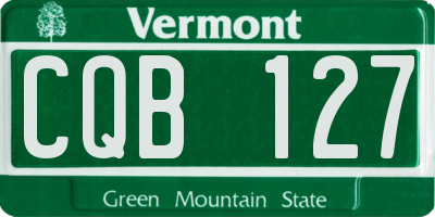 VT license plate CQB127