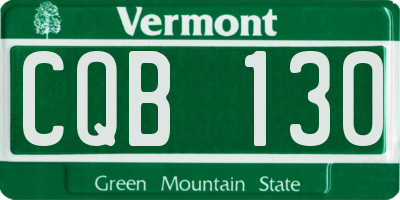 VT license plate CQB130