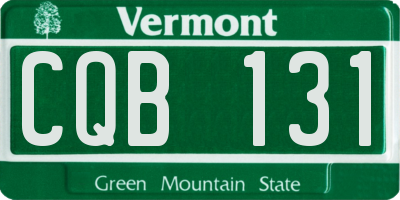 VT license plate CQB131