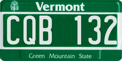 VT license plate CQB132