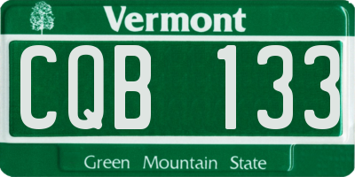 VT license plate CQB133
