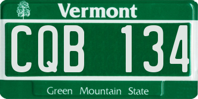 VT license plate CQB134