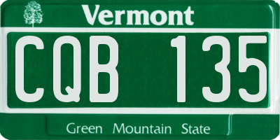 VT license plate CQB135