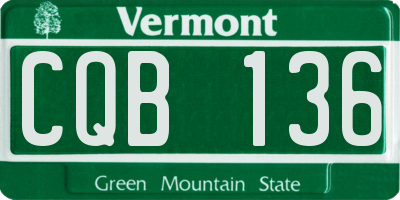 VT license plate CQB136