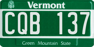VT license plate CQB137