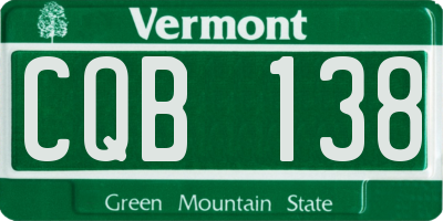 VT license plate CQB138
