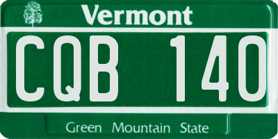VT license plate CQB140