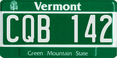 VT license plate CQB142
