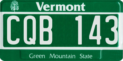 VT license plate CQB143