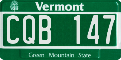 VT license plate CQB147