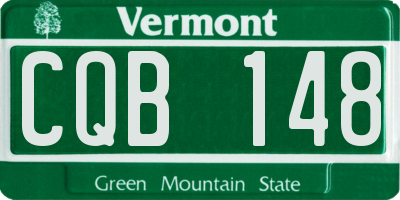 VT license plate CQB148