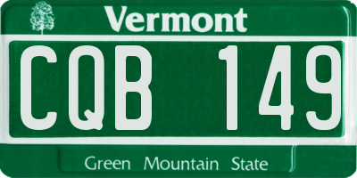 VT license plate CQB149
