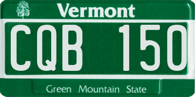 VT license plate CQB150