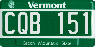 VT license plate CQB151