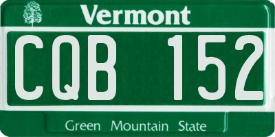 VT license plate CQB152