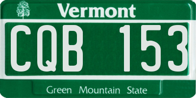 VT license plate CQB153
