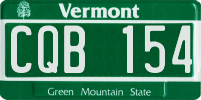 VT license plate CQB154