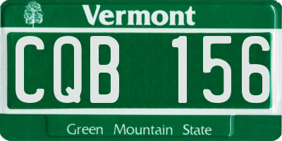 VT license plate CQB156