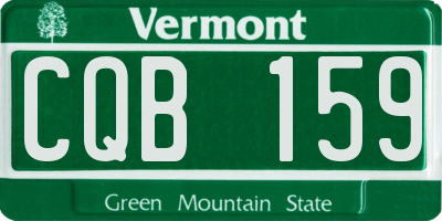 VT license plate CQB159