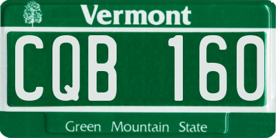 VT license plate CQB160