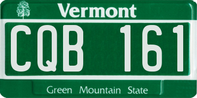 VT license plate CQB161