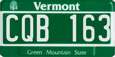 VT license plate CQB163