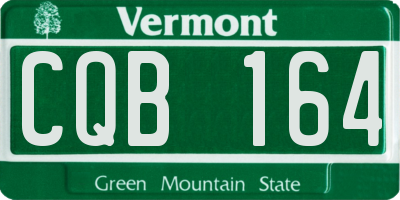VT license plate CQB164