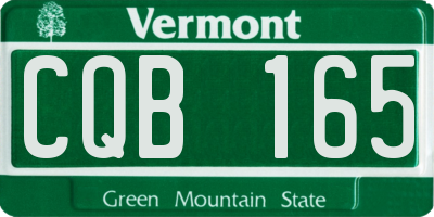 VT license plate CQB165