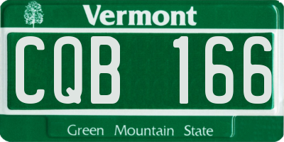 VT license plate CQB166