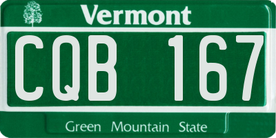 VT license plate CQB167