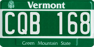 VT license plate CQB168