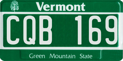 VT license plate CQB169