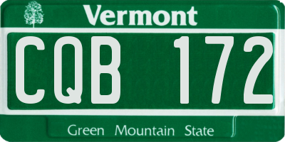 VT license plate CQB172