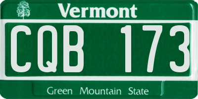 VT license plate CQB173