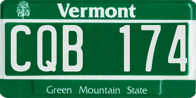 VT license plate CQB174