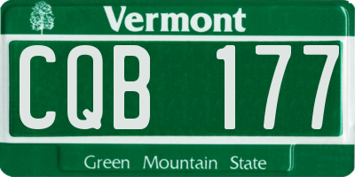 VT license plate CQB177
