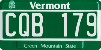 VT license plate CQB179