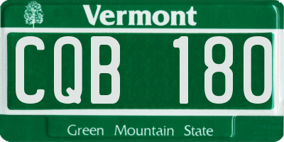 VT license plate CQB180