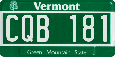 VT license plate CQB181