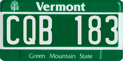 VT license plate CQB183