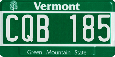 VT license plate CQB185
