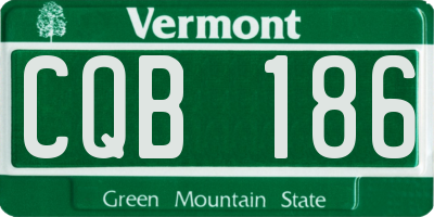 VT license plate CQB186